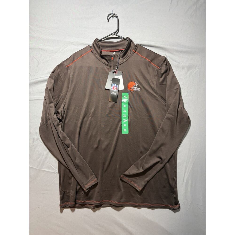 Antigua Mens NFL Team Cleveland Browns Pullover Quarter-Zip Pullover XL NEW